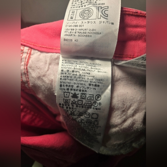 Levi's Jeans Womens 31 Pink Cotton Stretch Mid Rise Skinny 5 Pocket Casual - Picture 8 of 8